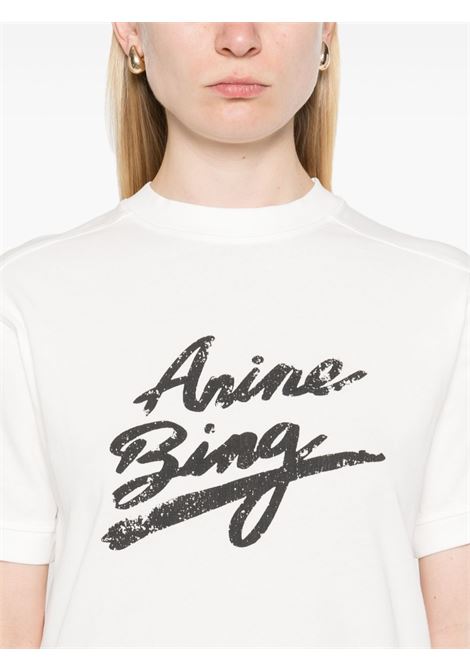 t-shirt jaylin signature donna avorio ANINE BING | A-08-10524IVY1